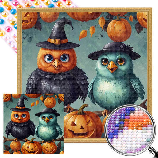AB Diamond Painting - Full Round - Halloween bird (40*40CM)