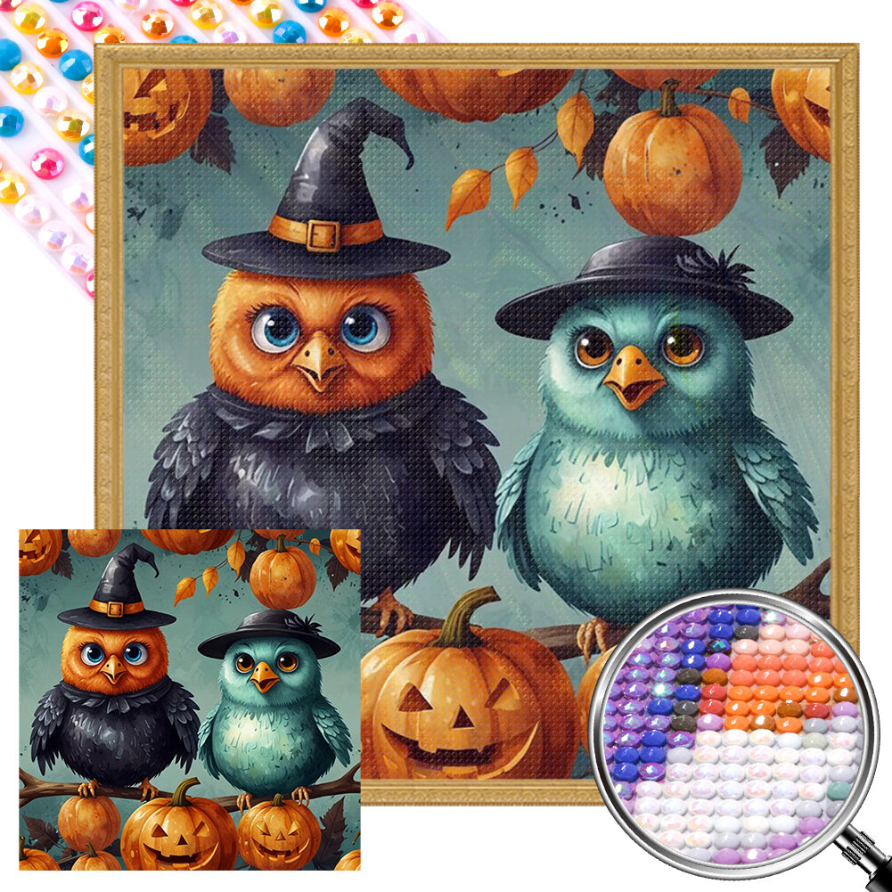 AB Diamond Painting - Full Round - Halloween bird (40*40CM)