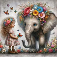 Load image into Gallery viewer, Diamond Painting - Full Round - Flower elephant (40*40CM)
