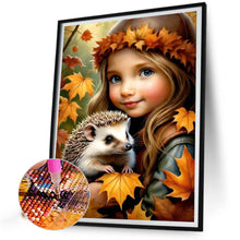 Load image into Gallery viewer, Diamond Painting - Full Square - Girl holding a hedgehog (40*50CM)
