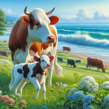 Load image into Gallery viewer, Diamond Painting - Full Round - Cow (40*40CM)
