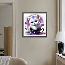 Load image into Gallery viewer, Diamond Painting - Full Round - Teacup cat (30*30CM)
