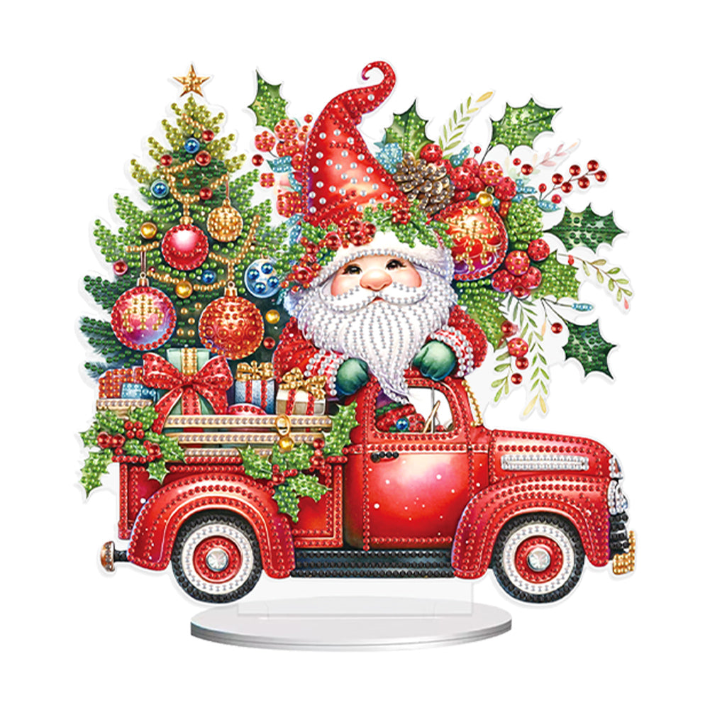 Acrylic Christmas Goblin Truck Rhinestones Desktop Ornaments Bedroom Table Decor