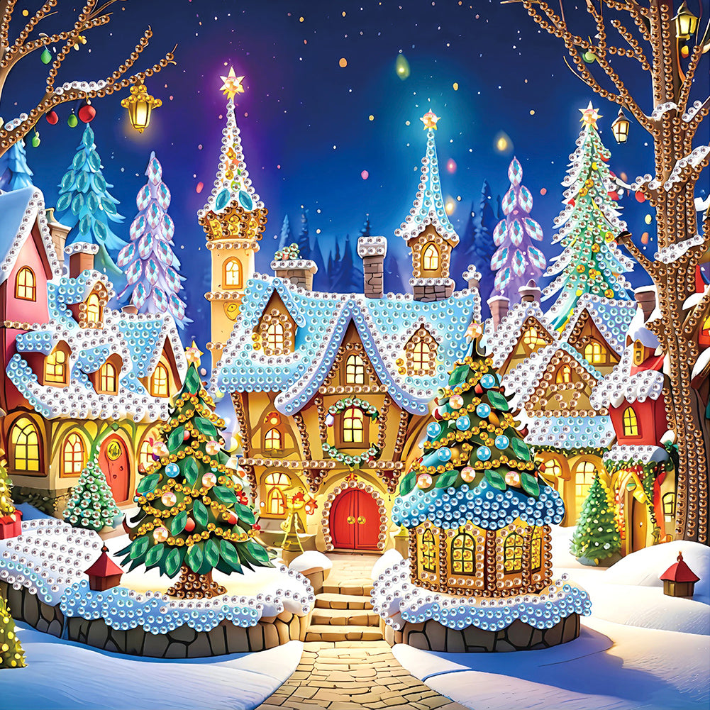 Diamond Painting - Full Round - House with Christmas atmosphere (30*30CM)