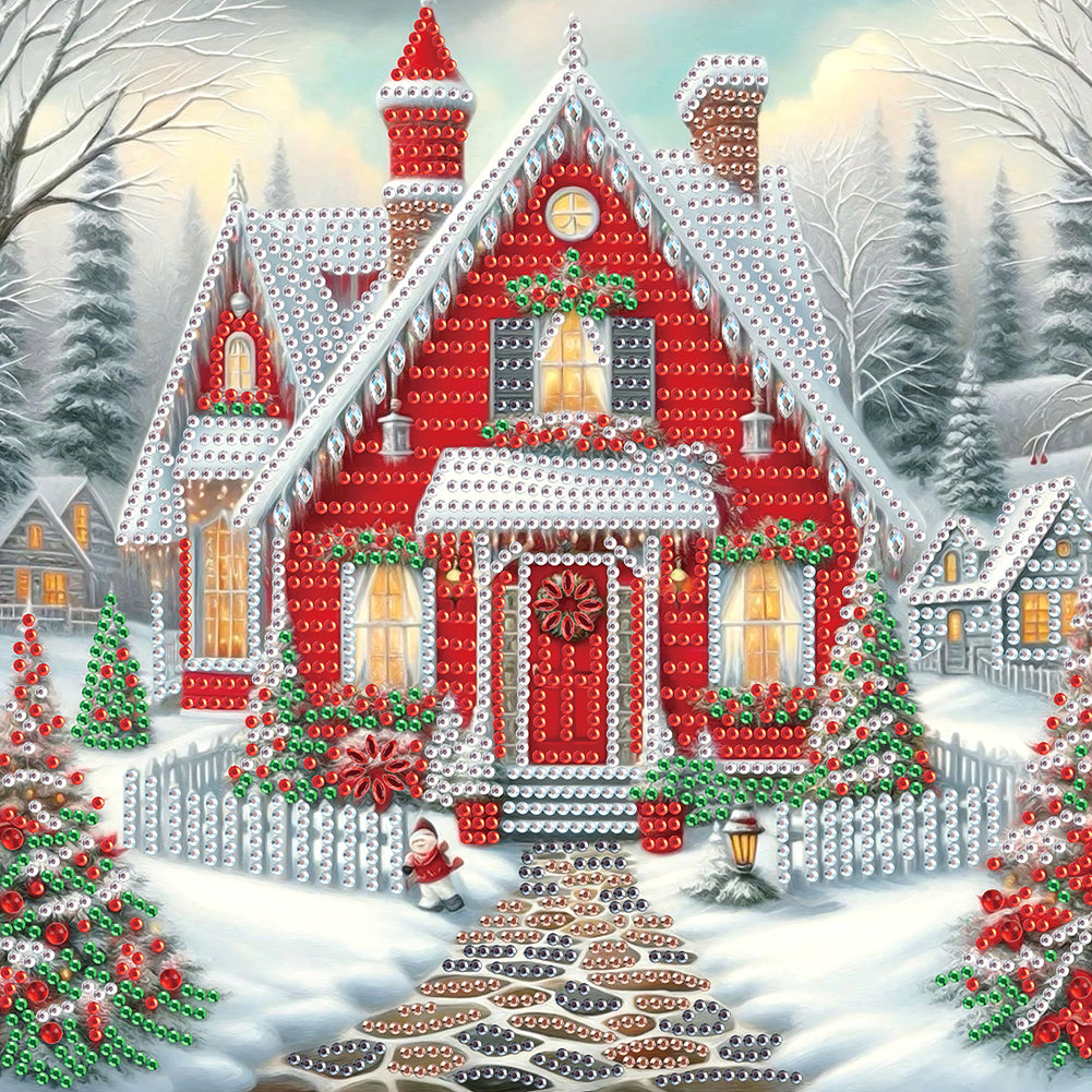 Diamond Painting - Full Round - House with Christmas atmosphere (30*30CM)