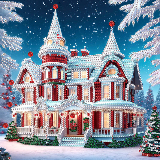 Diamond Painting - Full Round - House with Christmas atmosphere (30*30CM)