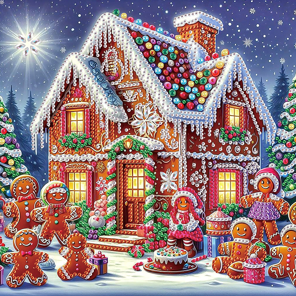 Diamond Painting - Full Round - House with Christmas atmosphere (30*30CM)