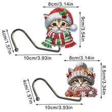 Load image into Gallery viewer, 2Pcs Xmas Cat DIY Diamond Painting Countertop Hooks for Home Office Decor
