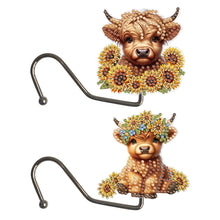 Load image into Gallery viewer, 2Pcs Highland Yak DIY Diamond Painting Countertop Hooks for Home Office Decor
