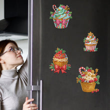 Load image into Gallery viewer, 6Pcs Acrylic Cake Diamond Art Fridge Magnet Diamond Painting Refrigerator Magnet
