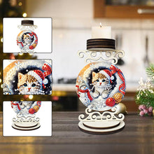 Load image into Gallery viewer, Wooden Special Shaped Christmas Diamond Painting Candle Holder for Home Decor
