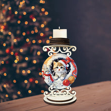 Load image into Gallery viewer, Wooden Special Shaped Christmas Diamond Painting Candle Holder for Home Decor
