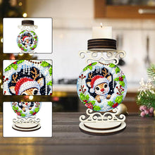 Load image into Gallery viewer, Wooden Special Shaped Christmas Diamond Painting Candle Holder for Home Decor
