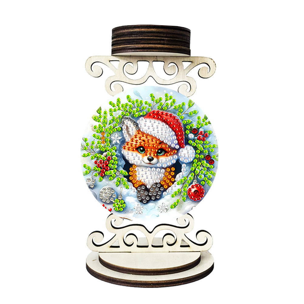Wooden Special Shaped Christmas Diamond Painting Candle Holder for Home Decor