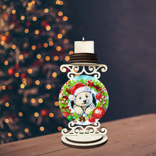 Load image into Gallery viewer, Wooden Special Shaped Christmas Diamond Painting Candle Holder for Home Decor
