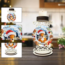 Load image into Gallery viewer, Wooden Special Shaped Christmas Diamond Painting Candle Holder for Home Decor
