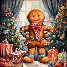 Load image into Gallery viewer, Diamond Painting - Full Round - Christmas gingerbread man (40*40CM)

