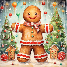 Load image into Gallery viewer, Diamond Painting - Full Round - Christmas gingerbread man (40*40CM)
