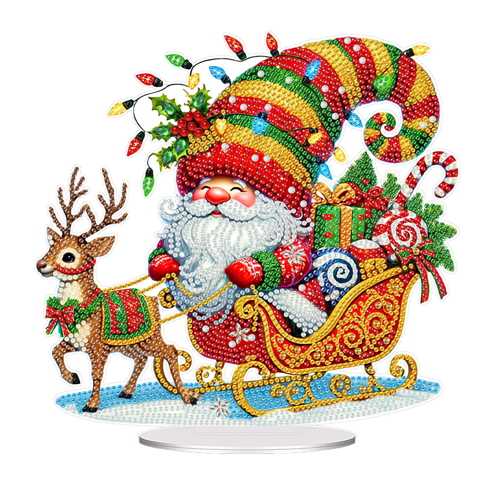 Acrylic Special Shape Christmas Goblin and Elk Desktop Diamond Art Kits
