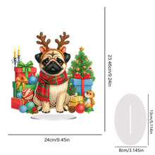 Load image into Gallery viewer, Acrylic Special Shape Christmas Pug Desktop Diamond Art Kits for Home Decor
