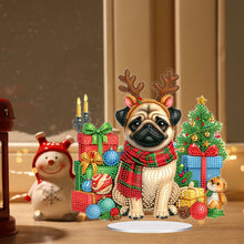 Load image into Gallery viewer, Acrylic Special Shape Christmas Pug Desktop Diamond Art Kits for Home Decor
