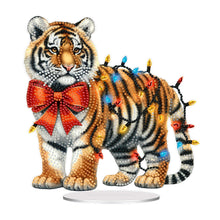 Load image into Gallery viewer, Acrylic Special Shape Christmas Tiger Desktop Diamond Art Kits for Home Decor
