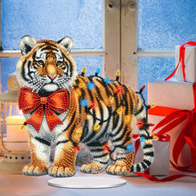 Load image into Gallery viewer, Acrylic Special Shape Christmas Tiger Desktop Diamond Art Kits for Home Decor
