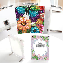 Load image into Gallery viewer, Floral Special Shape Diamond Painting Photo Frame Home Decor Gift (Flower Pink)
