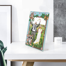 Load image into Gallery viewer, Floral Special Shape Diamond Painting Photo Frame Kits Home Decor Gift (Owl)
