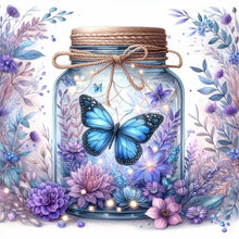 Load image into Gallery viewer, Diamond Painting - Full Round - Purple flower bottle butterfly (30*30CM)

