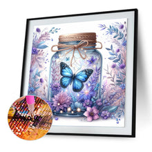 Load image into Gallery viewer, Diamond Painting - Full Round - Purple flower bottle butterfly (30*30CM)
