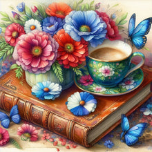 Load image into Gallery viewer, Diamond Painting - Full Round - Bouquet coffee butterfly (30*30CM)
