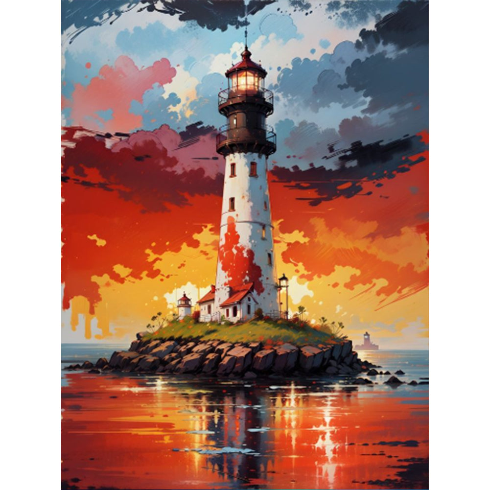 Diamond Painting - Full Round - Lighthouse in the sea (30*40CM)