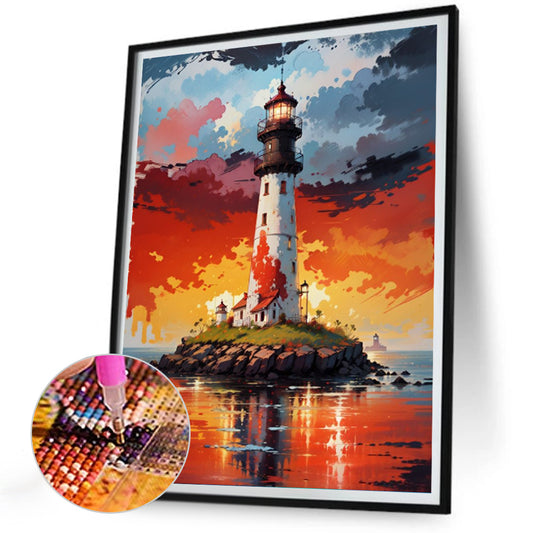 Diamond Painting - Full Round - Lighthouse in the sea (30*40CM)