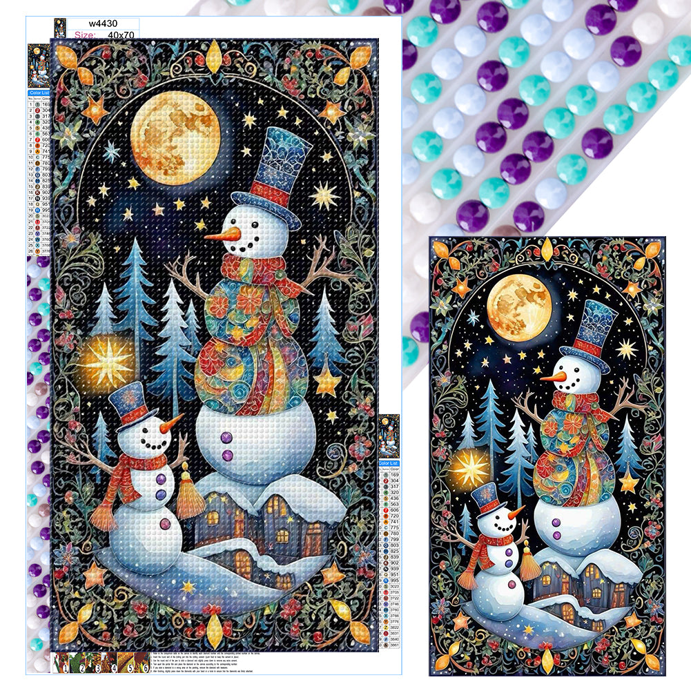 Diamond Painting - Full Round - Christmas tree snowman (40*70CM)