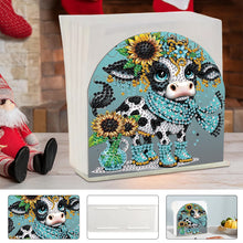 Load image into Gallery viewer, Animal Acrylic DIY 5D Diamond Art Painting Napkin Holder Set Home Decor (Cow)
