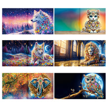 Load image into Gallery viewer, 6Pcs Diamond Painting Greeting Card Animals Diamond Handmade Card for Friends
