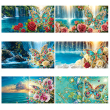 Load image into Gallery viewer, 6Pcs Diamond Painting Greeting Card Butterfly Diamond Handmade Card for Friends
