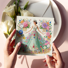 Load image into Gallery viewer, 6Pcs Diamond Painting Greeting Card Dress Girl Diamond Handmade Card for Friends
