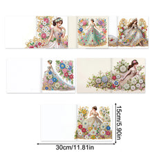 Load image into Gallery viewer, 6Pcs Diamond Painting Greeting Card Dress Girl Diamond Handmade Card for Friends
