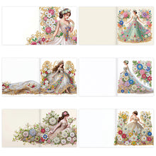 Load image into Gallery viewer, 6Pcs Diamond Painting Greeting Card Dress Girl Diamond Handmade Card for Friends
