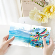 Load image into Gallery viewer, 6Pcs Diamond Painting Greeting Card Dragonfly Diamond Handmade Card for Friends
