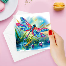 Load image into Gallery viewer, 6Pcs Diamond Painting Greeting Card Dragonfly Diamond Handmade Card for Friends
