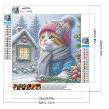 Load image into Gallery viewer, Diamond Painting - Full Round - Christmas cat (30*30CM)
