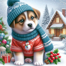 Load image into Gallery viewer, Diamond Painting - Full Round - Christmas dog (30*30CM)
