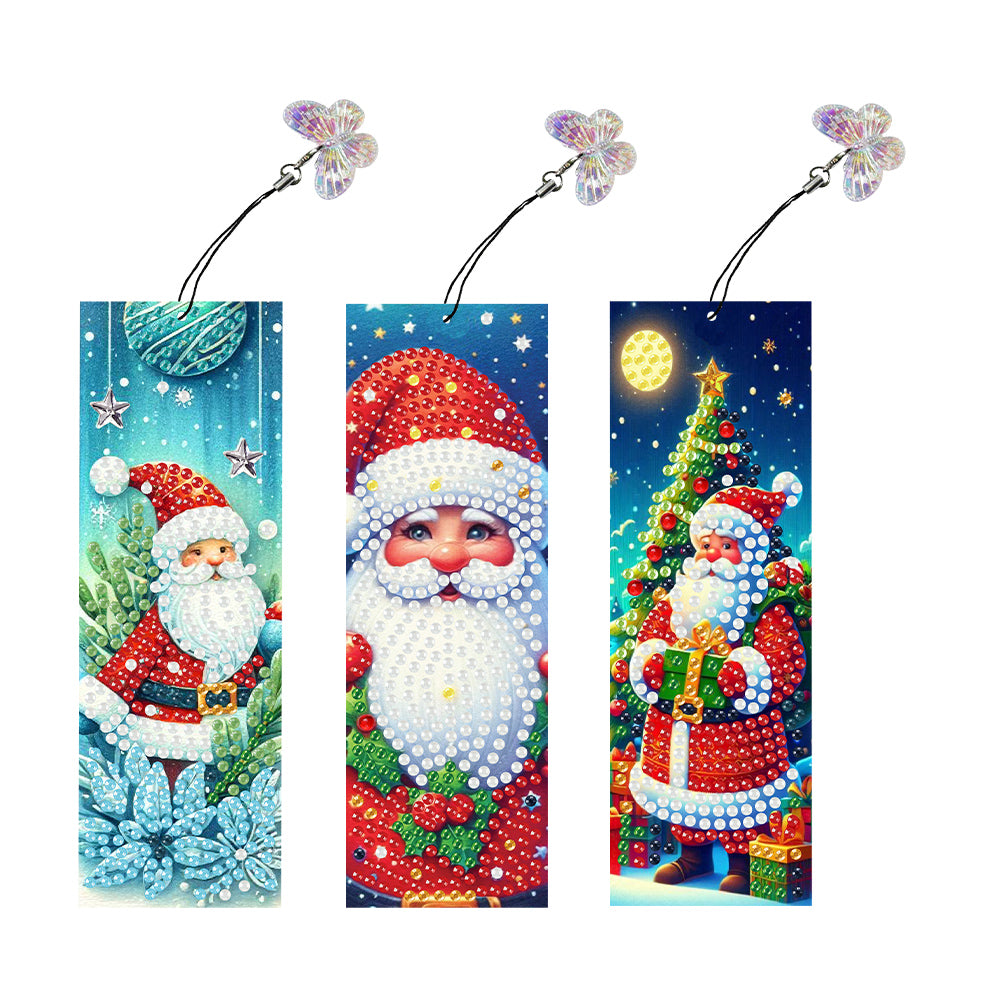 3Pcs Special Shape Christmas Tree Diamond Painting Bookmark for Adults Beginners