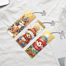 Load image into Gallery viewer, 3Pcs Special Shape Christmas Tree Diamond Painting Bookmark for Adults Beginners
