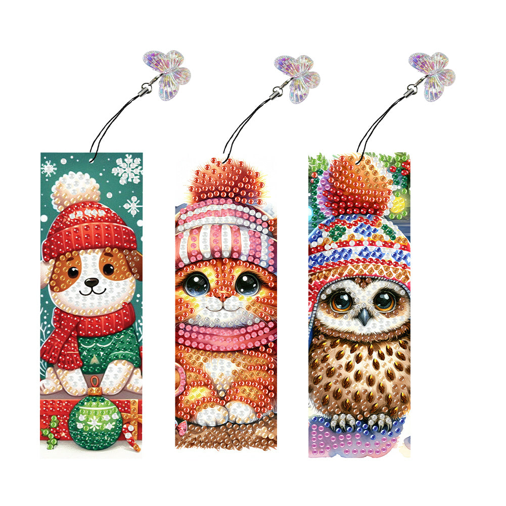 3Pcs Special Shape Christmas Tree Diamond Painting Bookmark for Adults Beginners