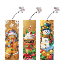 Load image into Gallery viewer, 3Pcs Special Shape Christmas Tree Diamond Painting Bookmark for Adults Beginners
