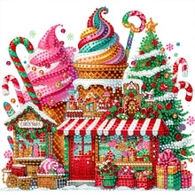 Load image into Gallery viewer, Diamond Painting - Partial Special Shaped - Christmas ice cream house (30*30CM)
